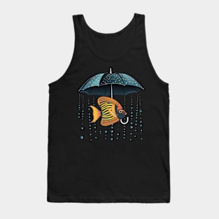 Angelfish Rainy Day With Umbrella Tank Top